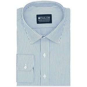 MTailor Men's Blue Atlantic Stripe Wrinkle Free Casual Button Down Shirt NWT M